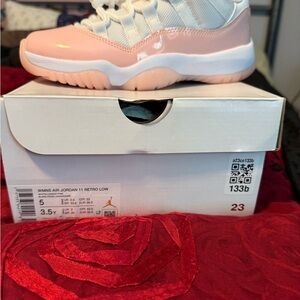Jordan 11 Retro Low White and Floral Pink